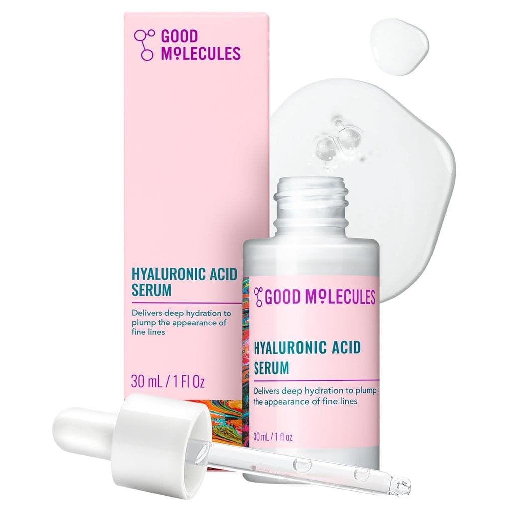 Sérum de Ácido Hialurônico Good Molecules - 1% de Ácido Hialurônico, Sérum Ultra Hidratante Não Oleoso, Hidratante Facia