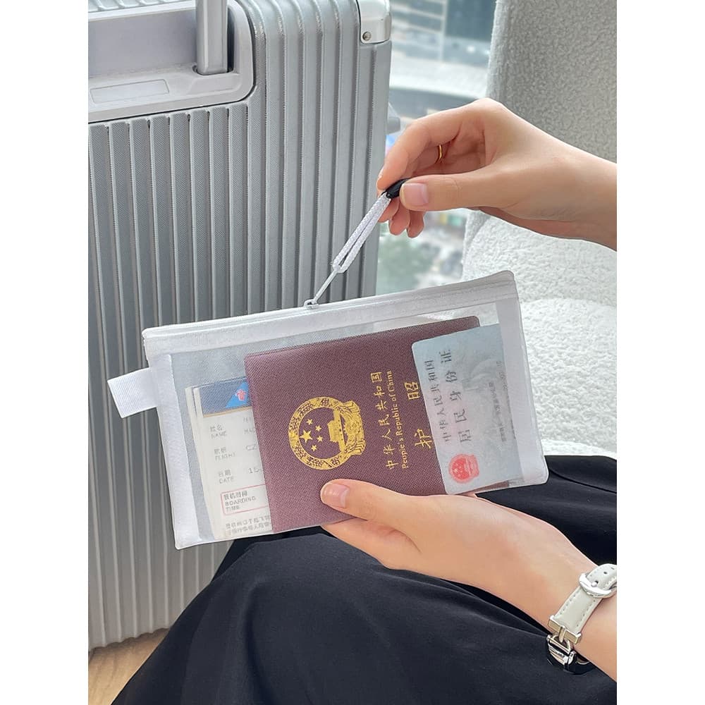 Saco de armazenamento de passaporte arranjo de arquivo cartão de embarque viagem no exterior doméstico portátil saco de