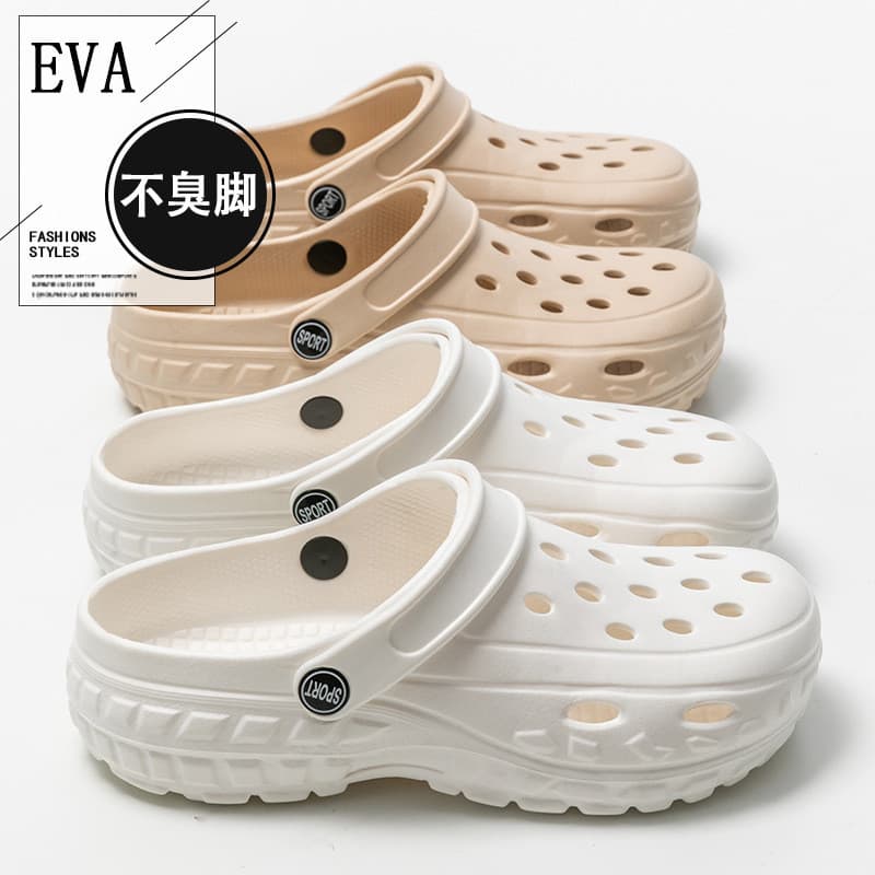 Buraco sapatos femininos verão exterior Wear pneu-grau de sola grossa eva merda-piso antiderrapante respirável Baotou ch