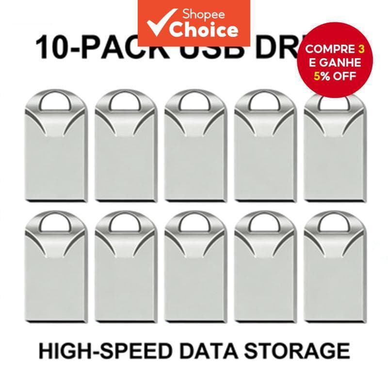 Pen drives USB (10 unidades) de armazenamento portáteis de 4 GB/8 GB/16 GB, usados para publicidade, presentes de