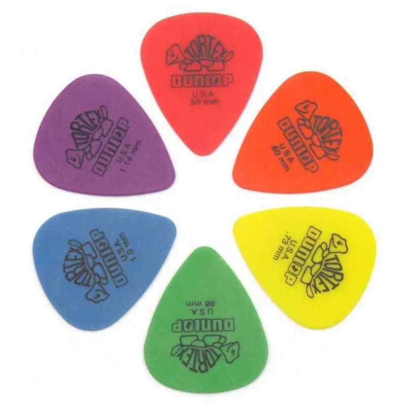 10 peças de palhetas Dunlop para guitarra, acessórios para guitarra elétrica, palhetas de 6 espessuras diferentes para g