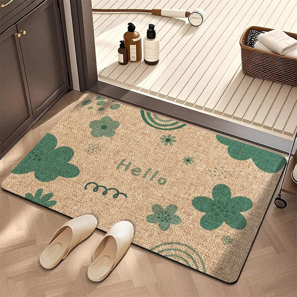 Tapete colorido para banheiro, antiderrapante, forte absorção de água, porta de vaso sanitário, absorção de água, banhei