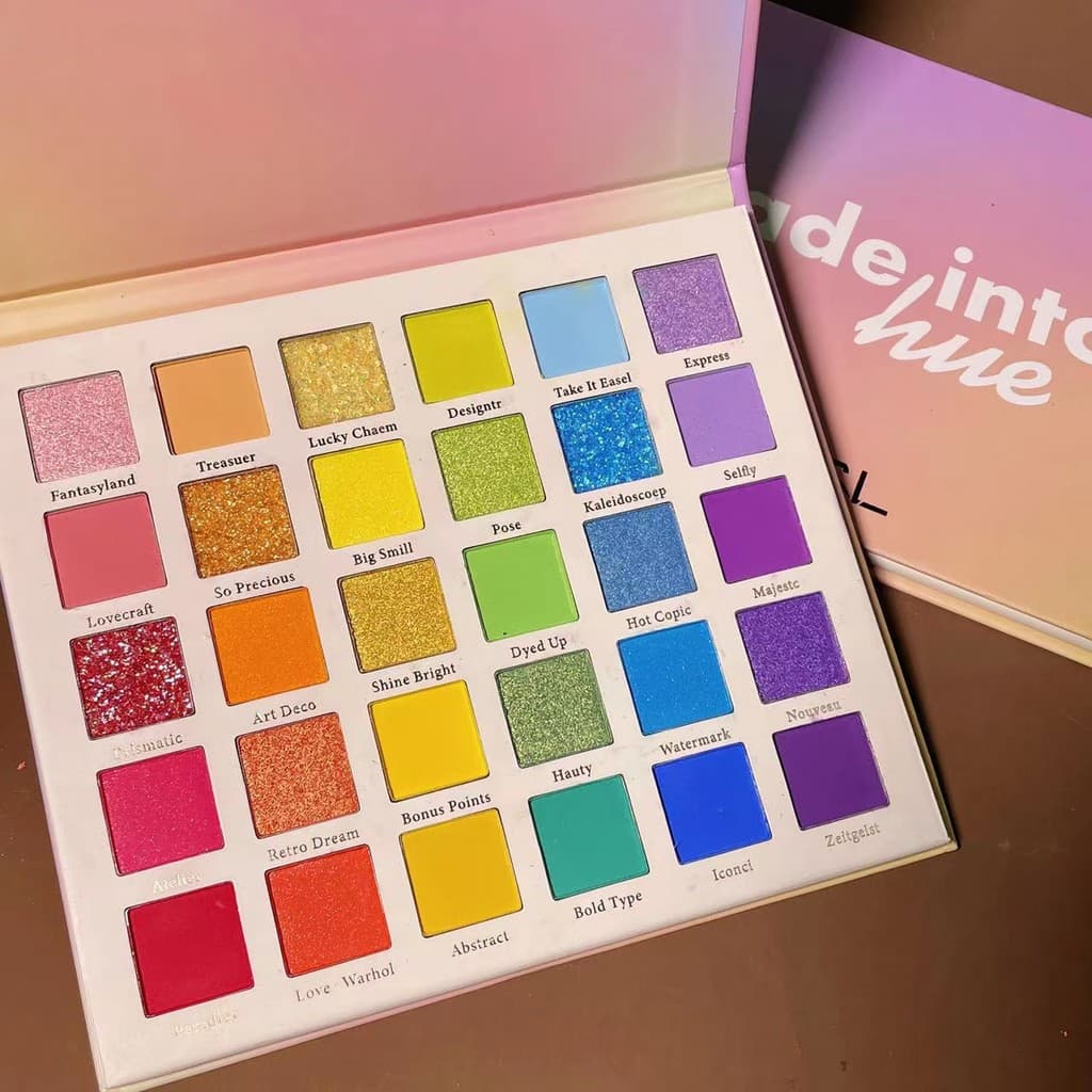 Paleta de Sombras MGL30 Rainbow Sugar para Maquiagem de Palco de Estudantes, Maquiagem de Cosplay com Brilho Perolado e