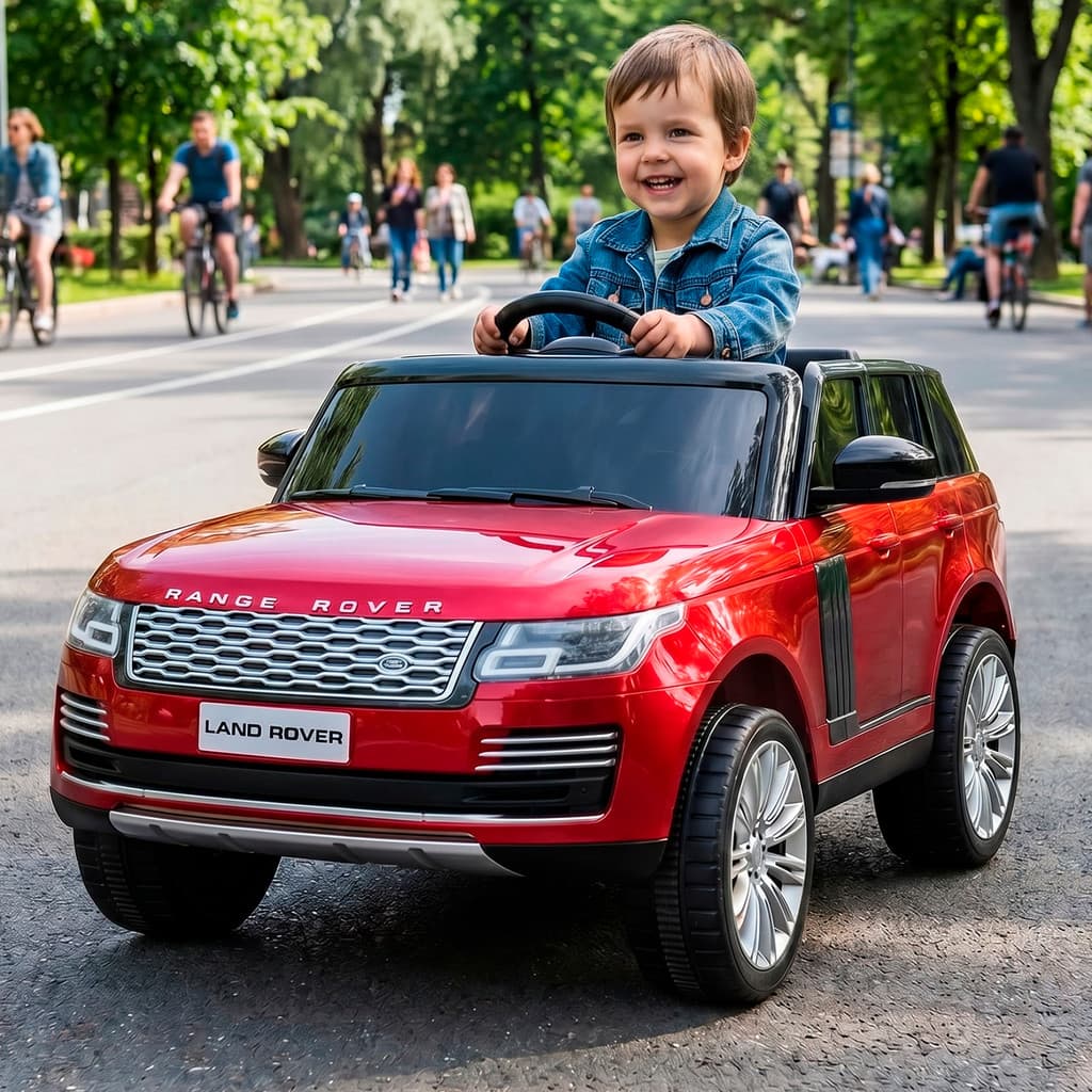 Carrinho Eletrico Infantil Land Rover 4x4 2 Bancos de Couro MP5 12v Controle Remoto Top