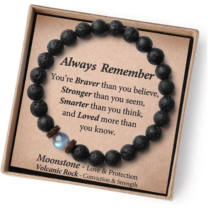 Presentes de Páscoa para Crianças/Jovens/Masculinos - Amor/Fortaleza - Pulseiras de Pedras Preciosas Feitas à Mão com Ca