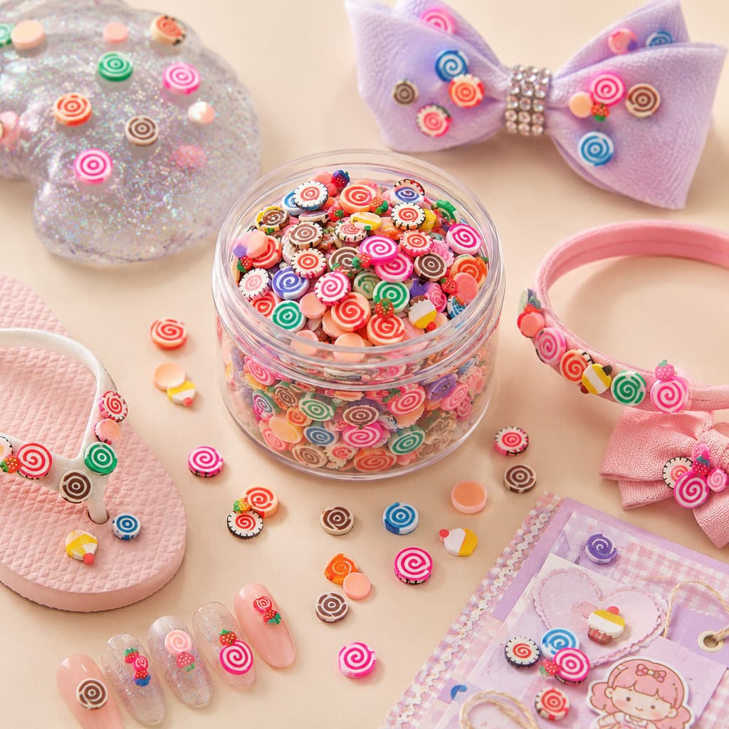 Fimo Fatiado Rocamboles 10g Nail Art Slime Artesanato Laços Scrapbook Unhas Decoradas
