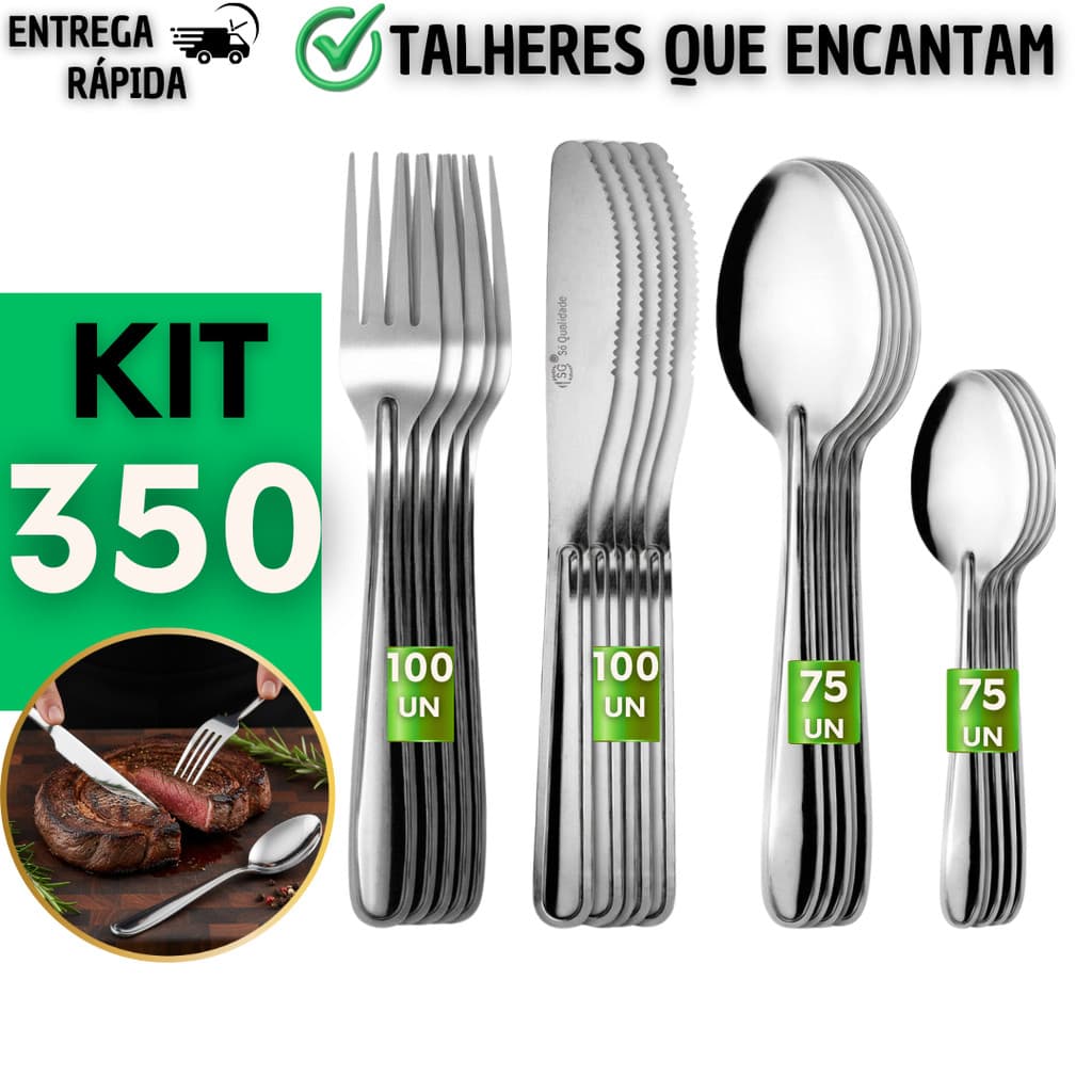 Faqueiro  Talheres Em Inox Garfo Faca Colher Colher De Sobremesa Talher Buffet Cozinha Restaurante Lanchonete