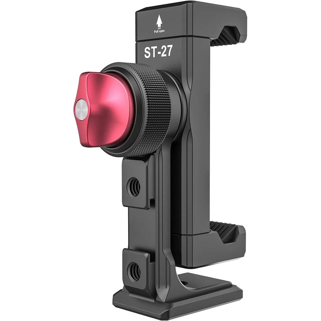 Suporte de Tripé Metálico para Telefone com 3 Conectores Cold Shoe e Porta Arca, 360 °   Adaptador de Tripé para Smartph