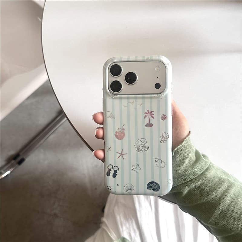 Capa De Telefone Com Processo IMD De material TPU Padrão De Marisco Listrado Para iPhone 17 Pro max