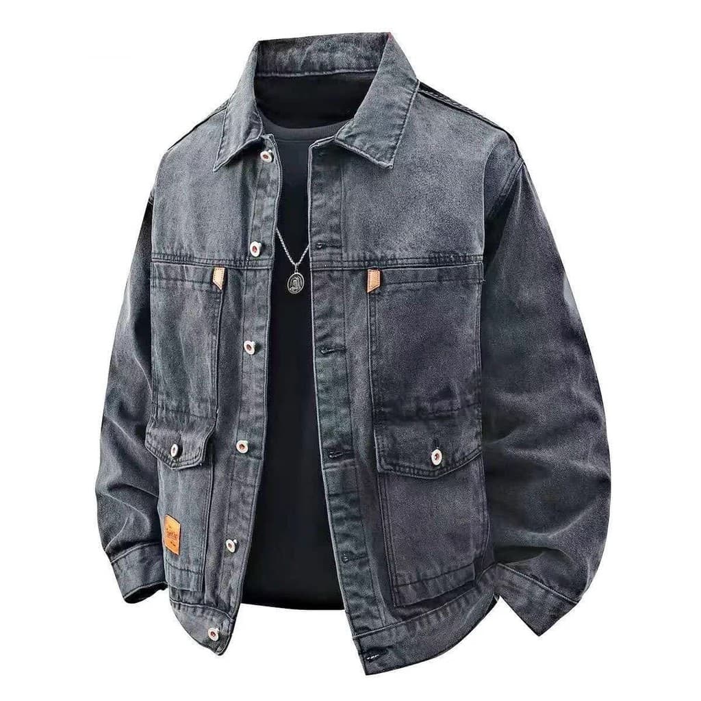 Jaqueta jeans masculina, macacão de soldagem para trabalho, Anti-escaldante, resistente ao desgaste, vários bolsos