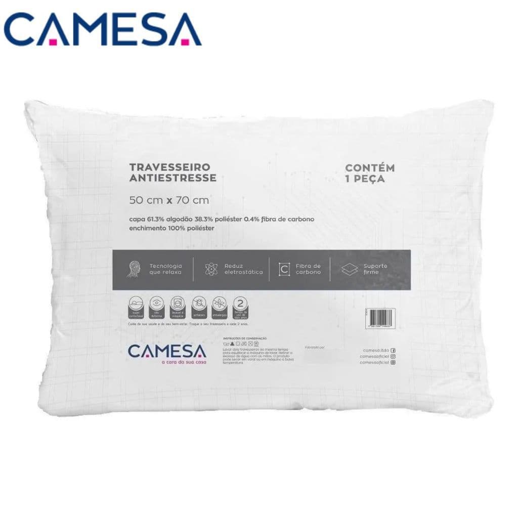 Travesseiro Antistresse Suporte Firme 50cm X 70cm Camesa Macio confortavél Antialérgico e antiácaro