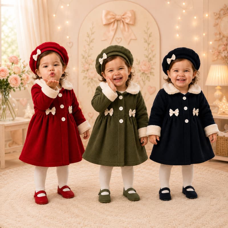 Sobretudo Infantil em Soft com Boina Estiloso e Elegante