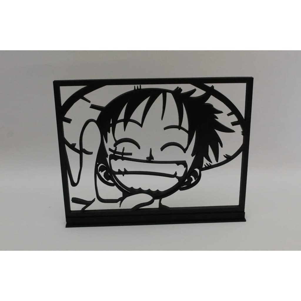 Placa Decorativa  Monkey D. Luffy Cor Preta