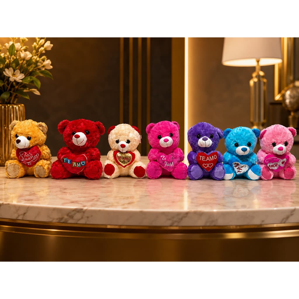 Kit  5/10 Urso De Pelúcia 21cm Ursinho Peludo Para Cestas Presentes, Variety