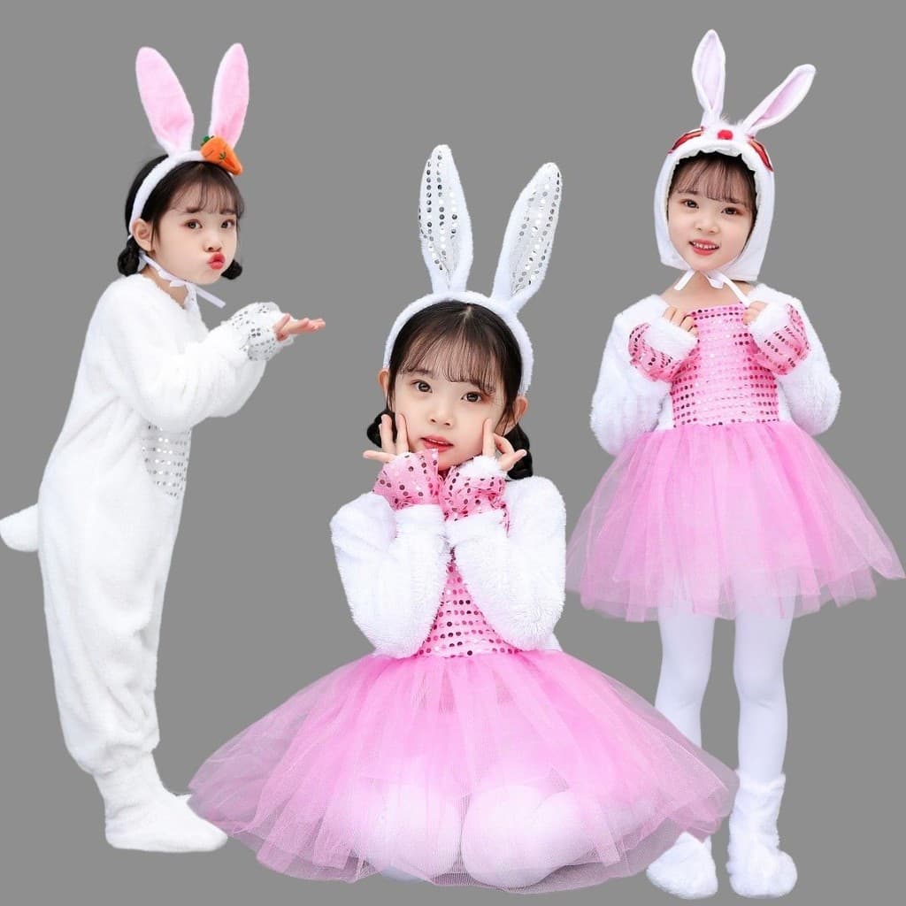 Fantasia infantil de desempenho de animais pequenos, fantasia de coelho para crianças, fantasia de boa dança, pequeno co