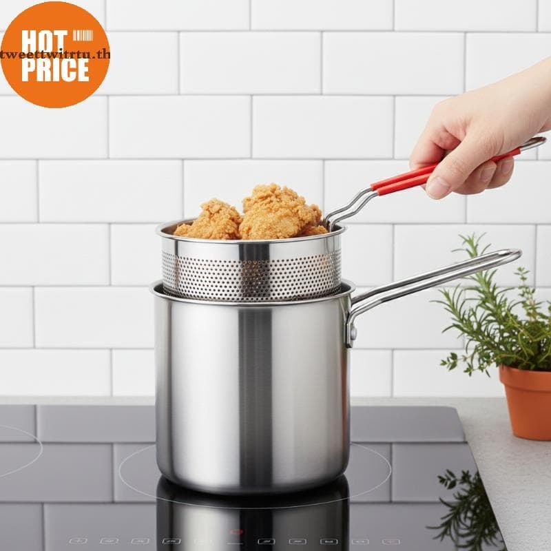 WEIYU Fritadeira De Aço Inoxidável Com Cesta De Fritura Multifuncional Panela Pequena Cozinha Específica Fritar Chien E