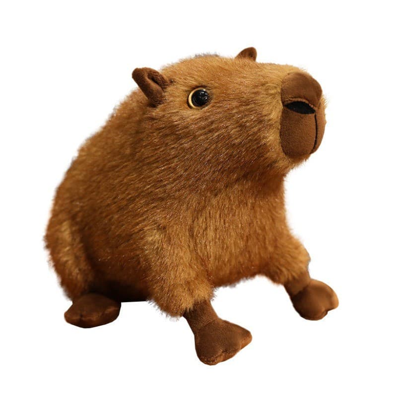 Super macio toque dos desenhos animados simulação capivara boneca brinquedo de pelúcia capivara boneca companheiro das c