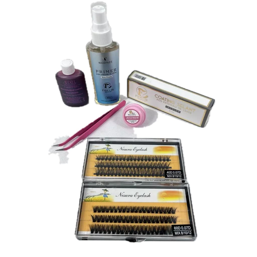 Kit extensão de cílios tufinnho  NESURA MIX com cola Ardel