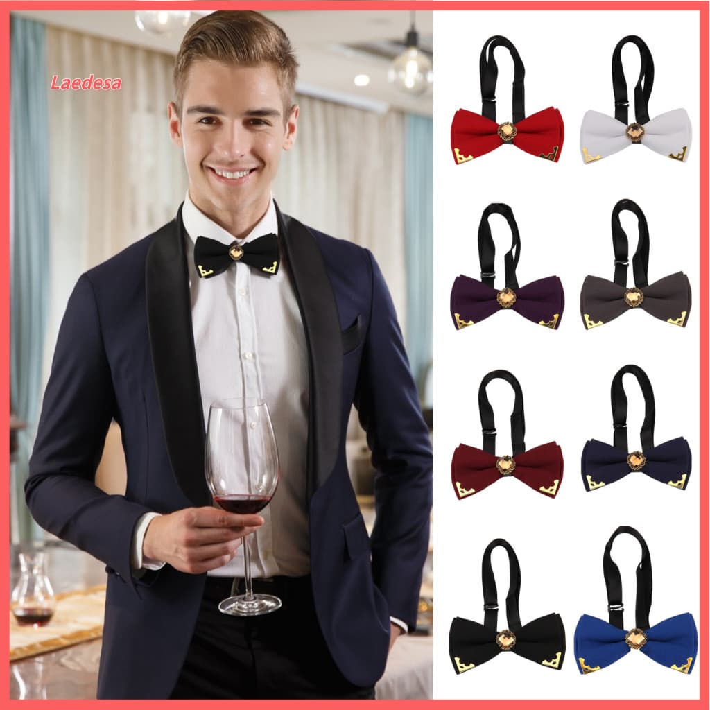 Men Formal Bow Tie Rhinestone Men's Adjustable with Shiny Rhinestones – Elegant Wedding Business Party Accessory for G