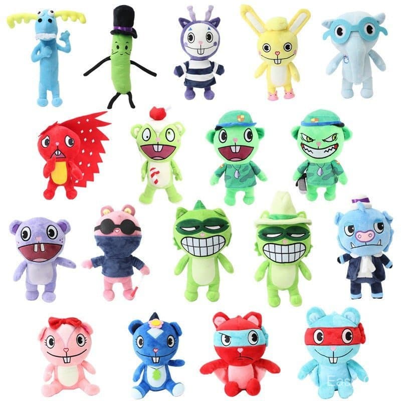 Happy Tree Friends Plush Stuffed Toy Militar Flippy Boneca Giggles Plush Presente De Natal para Crianças