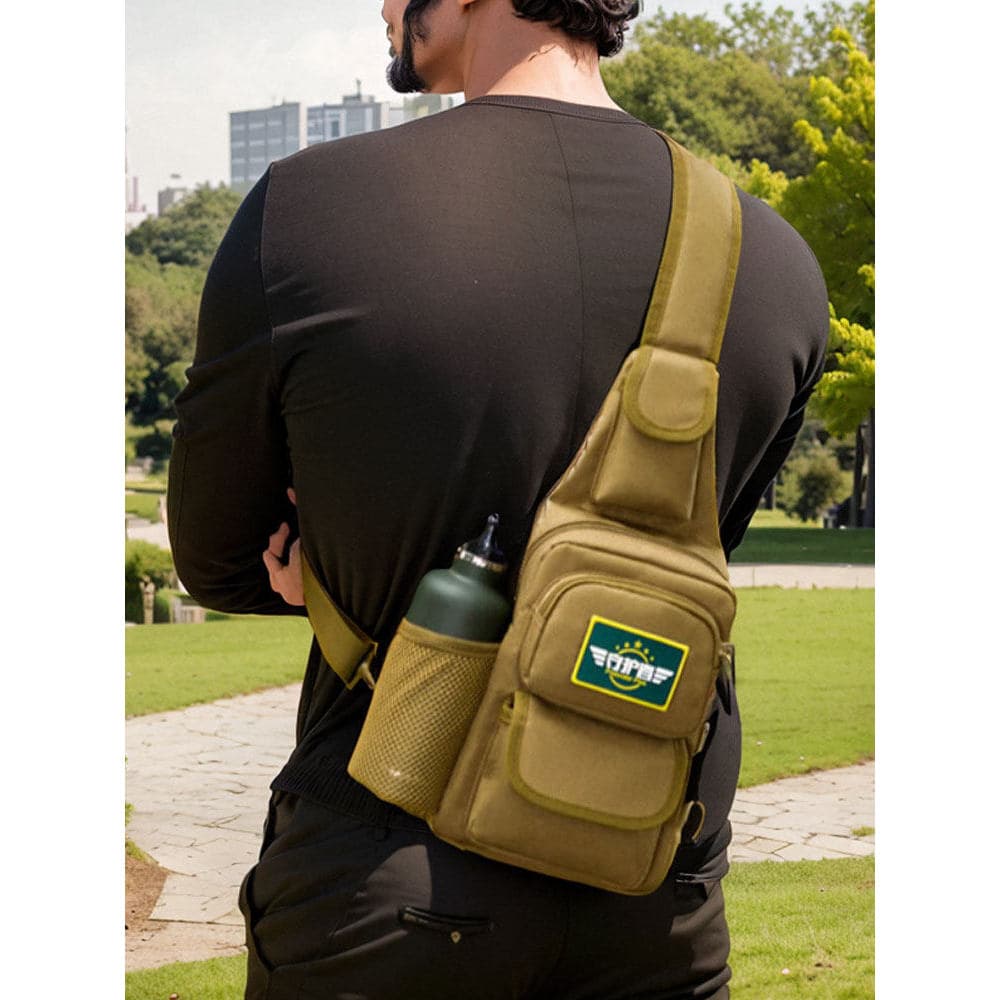 Guardião saco de peito masculino saco do mensageiro ao ar livre saco de cintura tático lona bolsa de ombro multifunciona