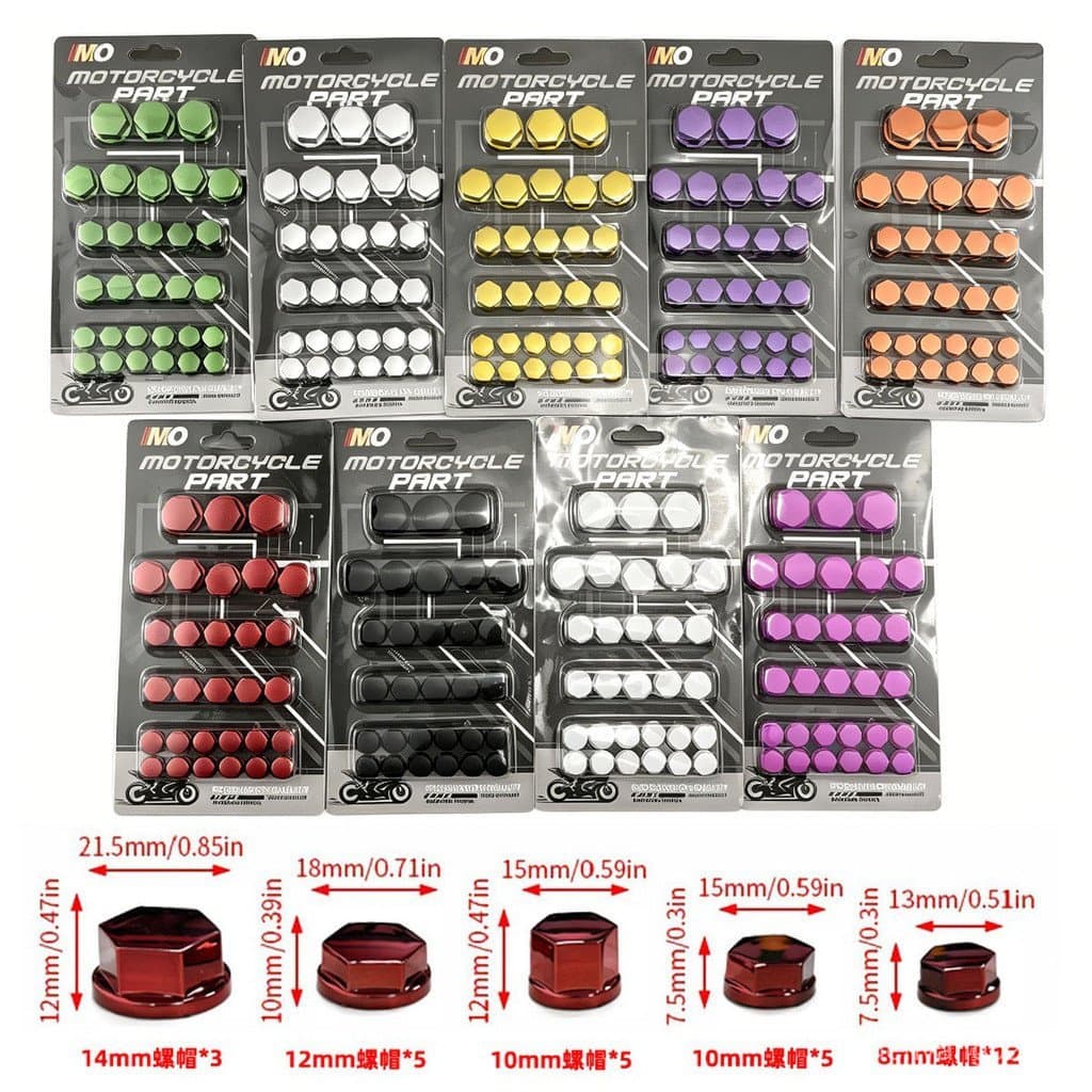 Acessórios de modificação para motocicletas, capas de parafuso em cores foscas, parafusos decorativos para cabeçote de m