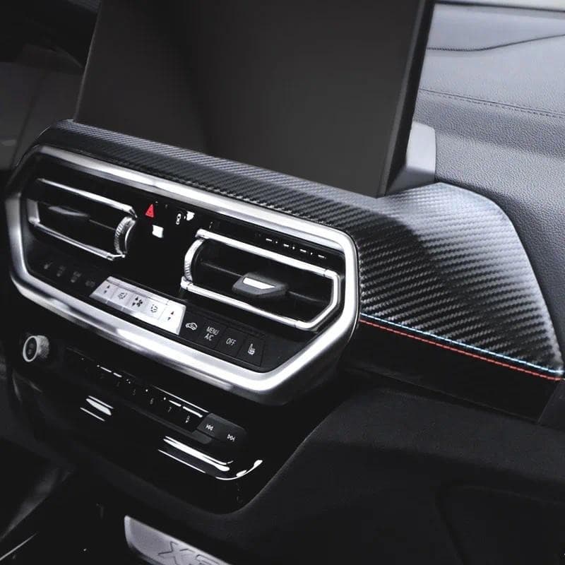 TPIC Painel Do Carro Console Central Capa Para BMW X3 iX3 X4 G01 G02 G08 G45 ABS Fibra De Carbono Interior Acessórios De