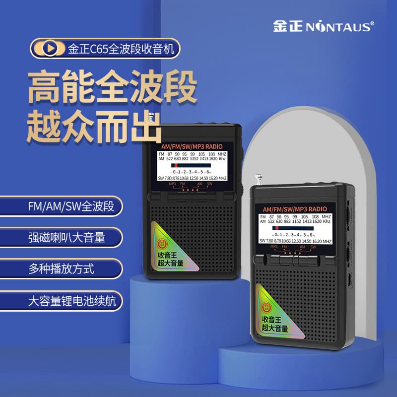 Jinzheng C65 Rádio de Banda Completa MP3 Idosos Mini Alto-falante de Placa Estéreo Reprodução Portátil