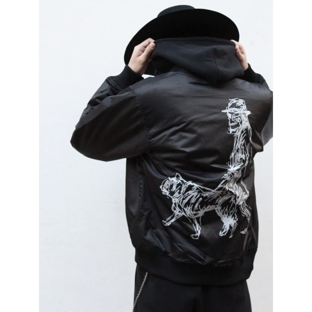GAOSTUDIOS preto outono inverno curto engrossado jaqueta das mulheres dos homens solto caído ombro mão desenho YOHJI uni
