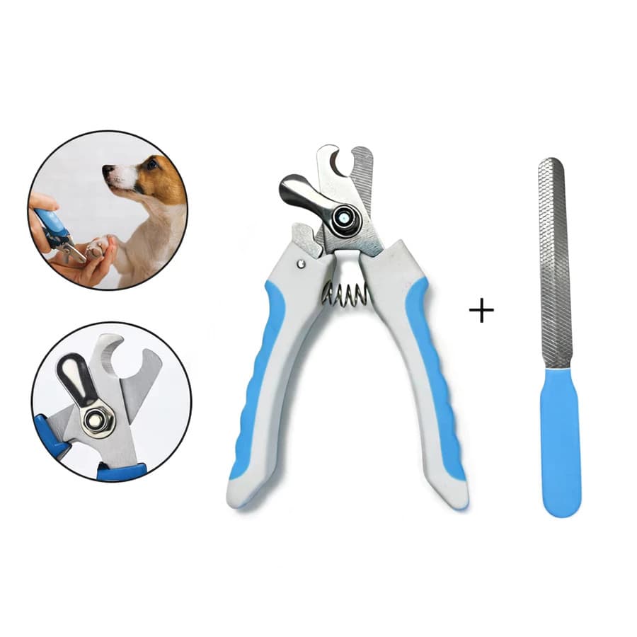 Alicate Pet Tesoura Corte De Unhas Caes Gatos + Lixa Pet Porte Médio