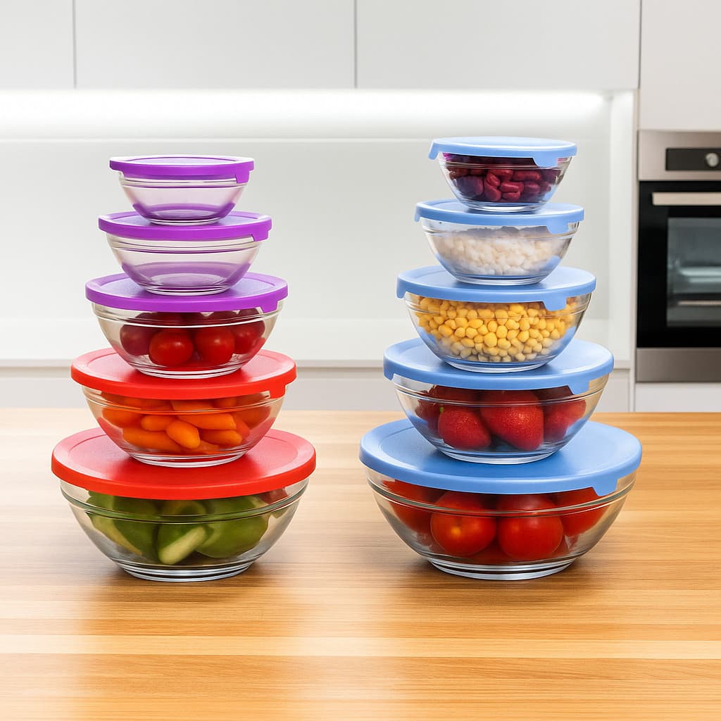 Kit 5 Potes Vidro com Tampa Vedação Armazenar Alimentos Sobremesa Iogurte Papinha