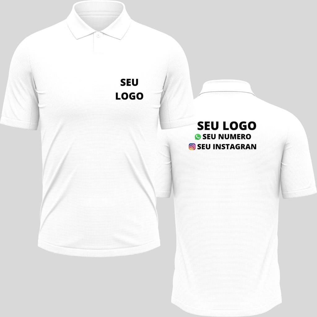 Camiseta Polo Masculina Personalizada com Seu Logo ou Ideia – Uniforme Empresarial Lançamento