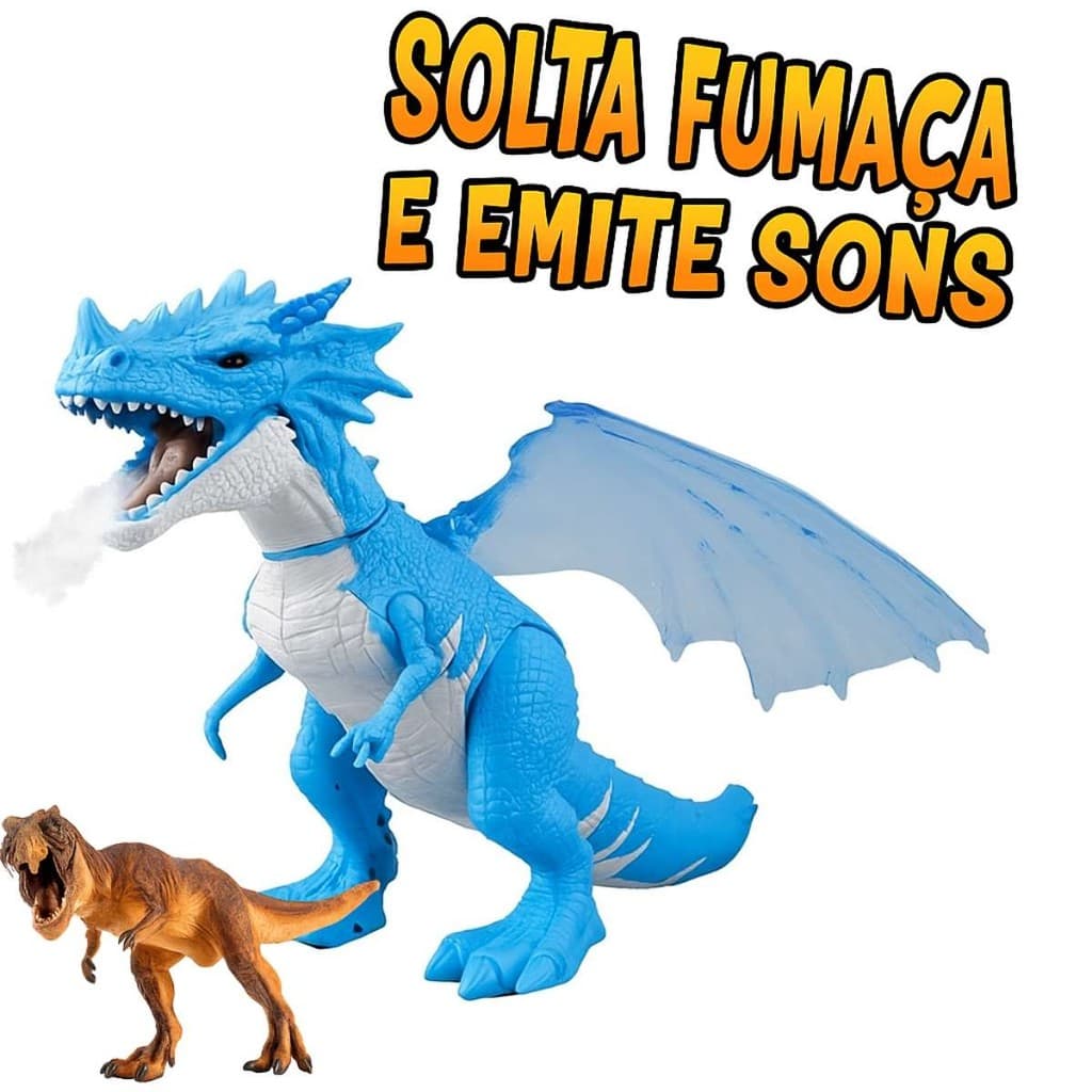 Dragão Com Luz E Fumaça Brinquedo Interativo Presente Dia Das Crianças Estoque Garantido