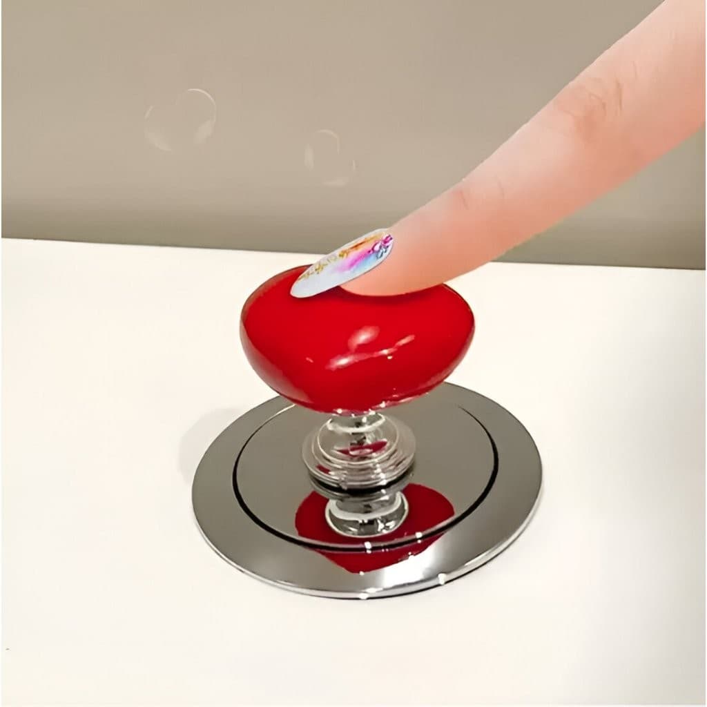 Kit 2 Botões de Pressão Decorativos em Coração para Vaso Sanitário