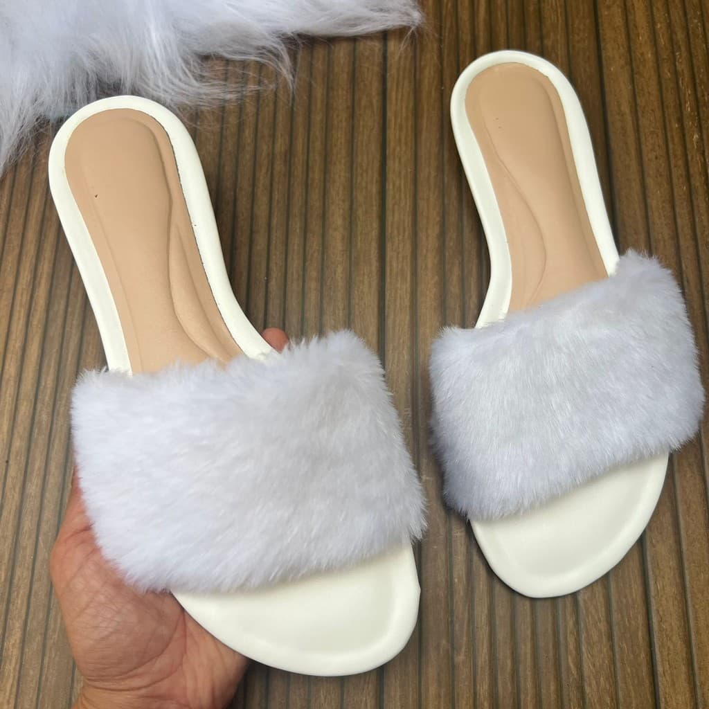 Pantufa Premium Branca | Numeração Especial 41 ao 44 | Conforto e Sofisticação