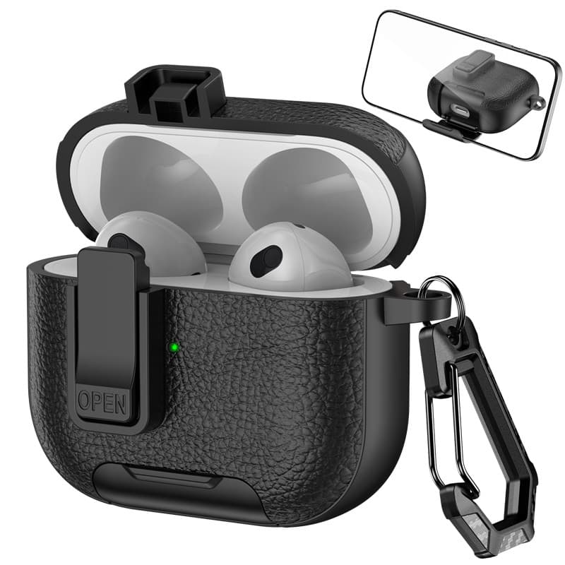Capa De Couro Para Airpod Airpods Pro3 4 Anc Pro 3 2 1 Pro2 capinha com suporte anti impacto