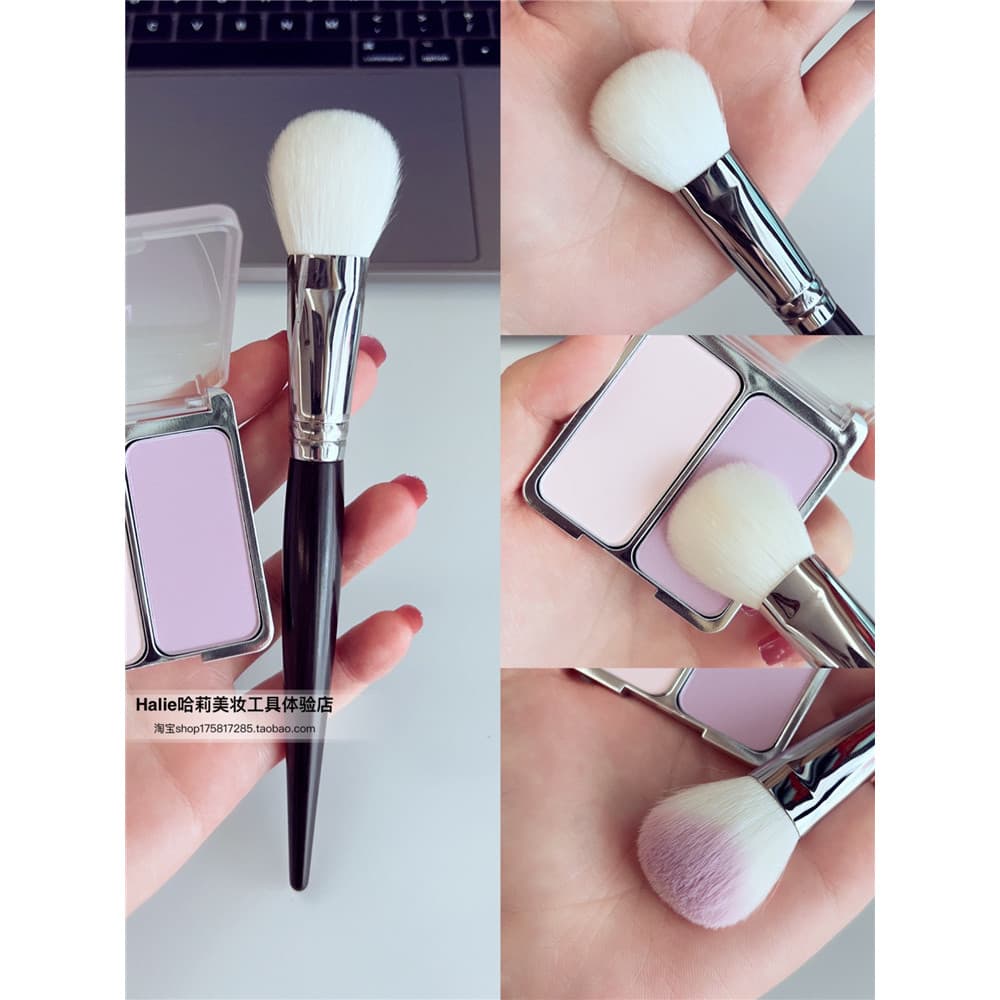 Pincel pequeno de lã pura para blush Pincel roxo Pincel de ébano Pincel de maquiagem frontal de alto brilho Pincel de co