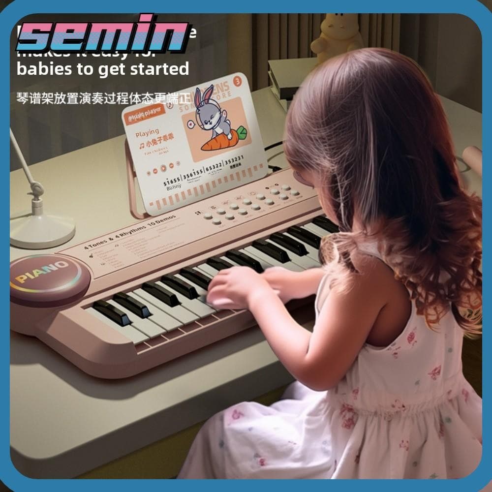 Piano Eletrônico Infantil SEMIN , Com Microfone , Multifuncional , Órgão De Partitura Musical
