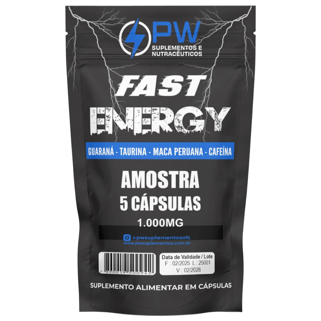 1 Amostra Fast Energy com 5 Cápsulas