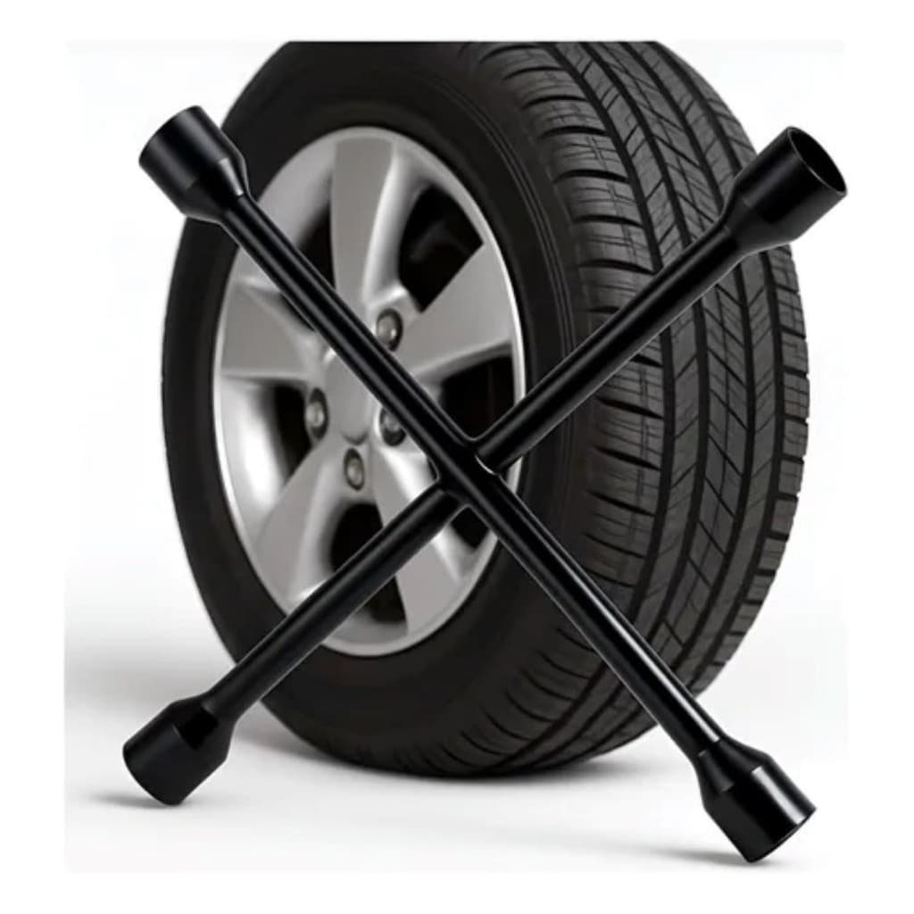 Chave Roda Cruz Pneus Carros Bocas 17-19/21/23mm-Chave de Roda Cruz  em Aço Resistente Modelo BOM-1210