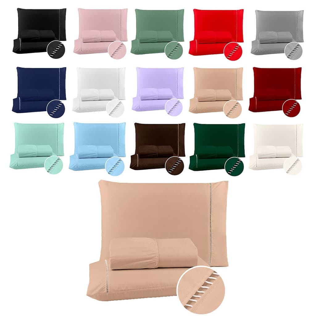 Jogo de Cama Casal, Queen King 3 Peças Micropercal Ponto Palito 400 Fios Varias Cores - Solteiro 2 PÇS
