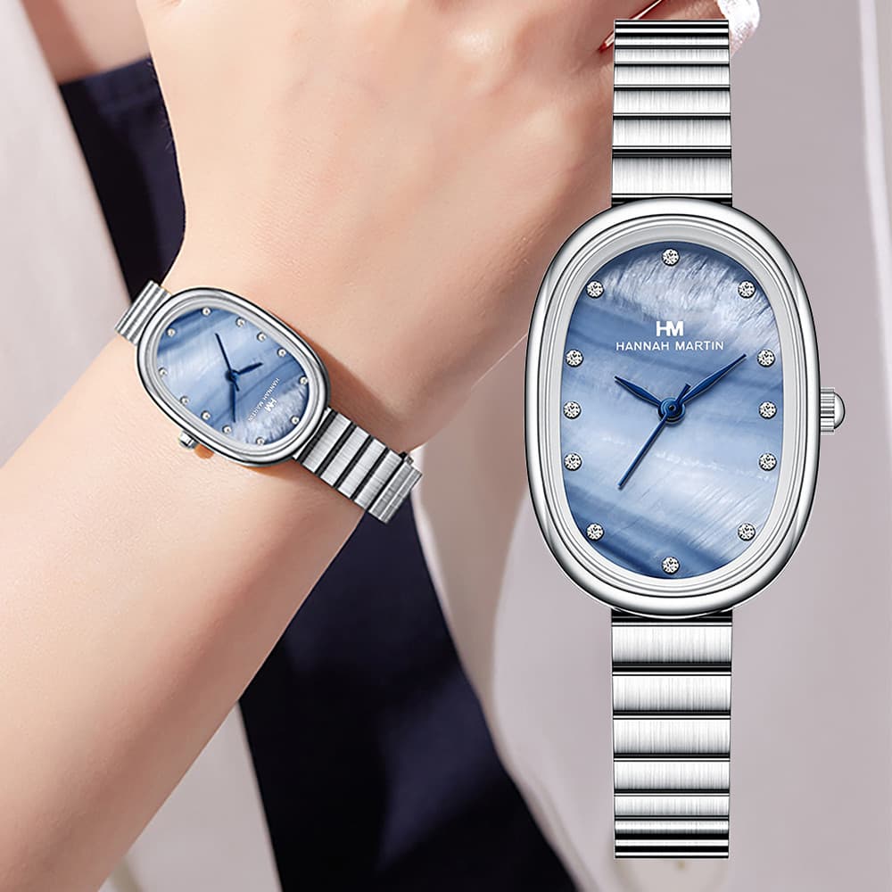 Hannah Martin Relógio À Prova D'água Relógio Feminino Relógio Original Coreano Com Pulseira De Aço Inoxidável E Estilo C
