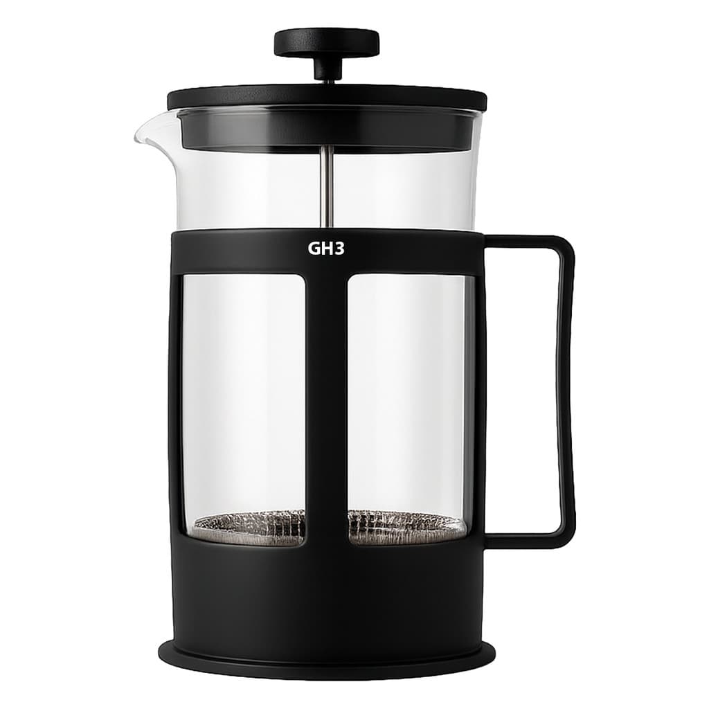 Prensa Francesa GH3 cafeteira manual vidro café gourmet chá coador inox sem papel reutilizável