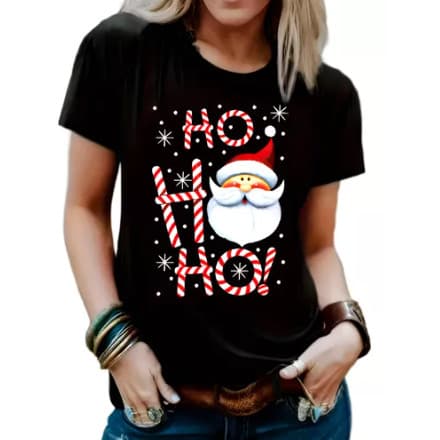 Camiseta  Papai Noel de Natal Ho Ho