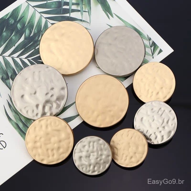 10 Peças/Lote 15/20/25/30mm Botões De Metal Moda Rodada Ouro Para A Camisa Do Revestimento De Costura DIY Acessórios Ves
