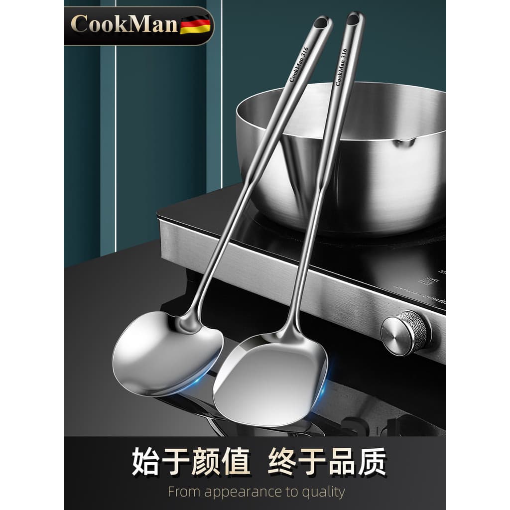 Mini espátula de aço inoxidável 316, espátula pequena de cogumelo doméstica, colher de fritura de cozinha, utensílios de