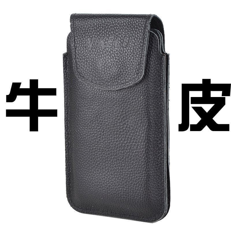 Bolsa de couro puro para celular, cinto de uso, bolsa de cintura para homens, esportes ao ar livre, bolsa de trabalho, c