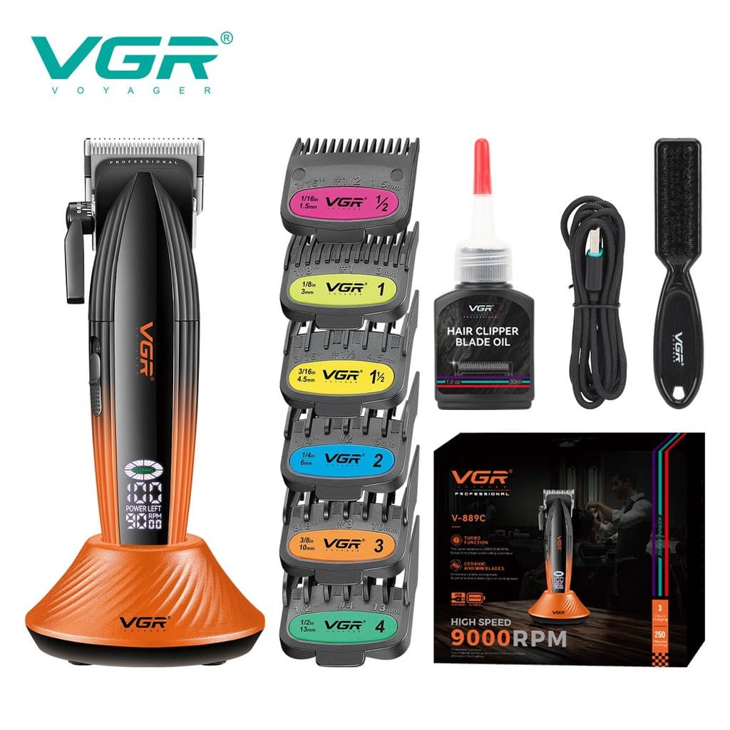 VGR889C Cross-Border ajuste de duas velocidades máquina de cortar cabelo LCD Display Digital salão de cabeleireiro veloc