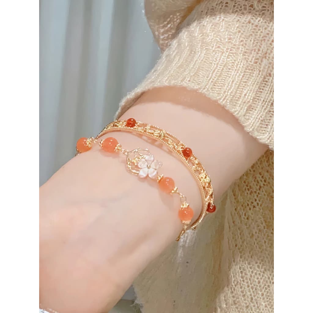 pulseira feminina pulseira Pulseira de flor antiga Design de nicho feminino sentimento de alta qualidade 2026 novo estil