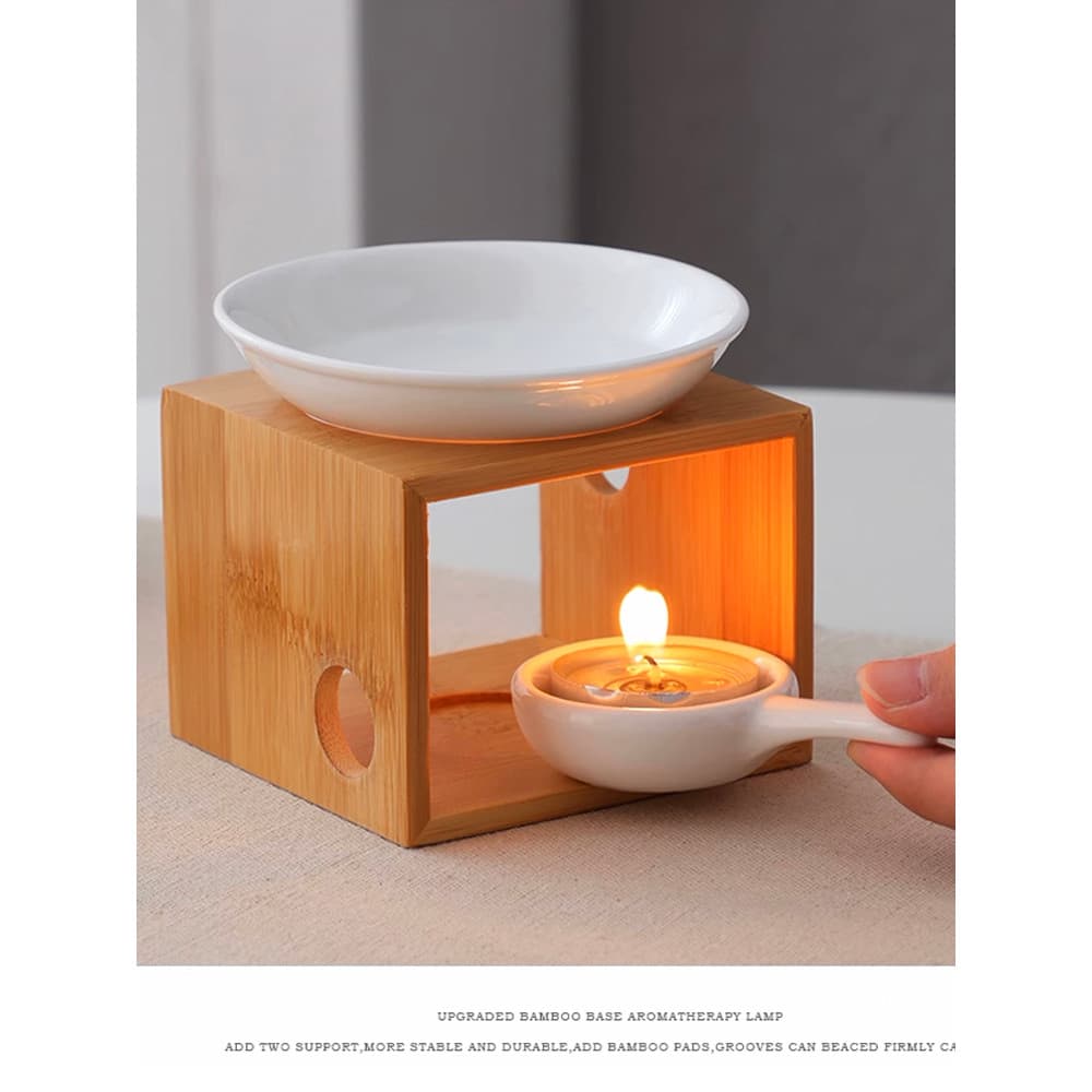 Salão de beleza bambu aromaterapia queimador aromaterapia lâmpada castiçal quarto Hotel Sleep Aid lâmpada óleo essencial